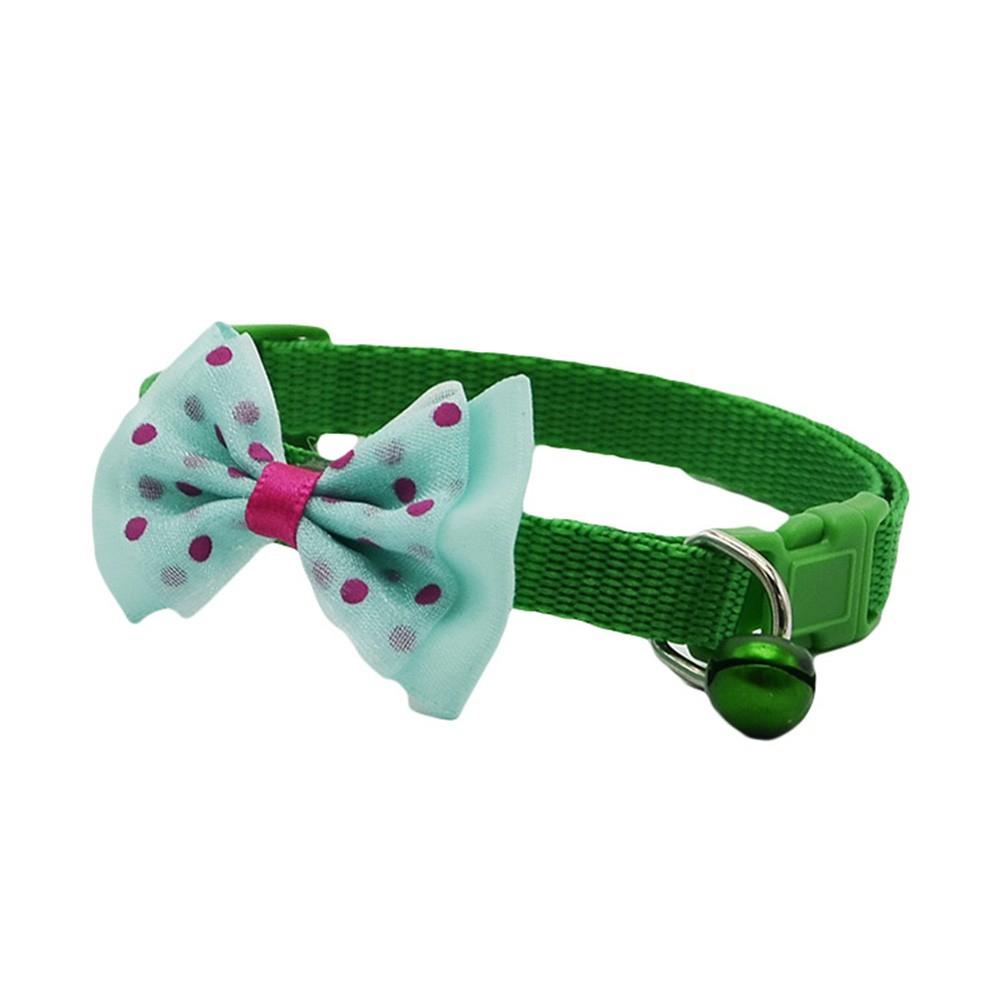 Vòng Cổ Cho Thú Cưng Có Chuông Và Nơ Dễ Thương Khóa Dễ Điều Chỉnh