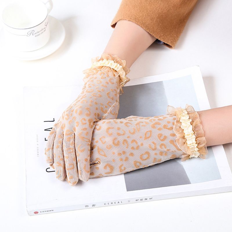 Găng Tay Ren Họa Tiết Da Báo Thời Trang Chất Lượng Cao