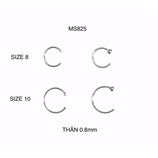 Khuyên mũi vòng hở