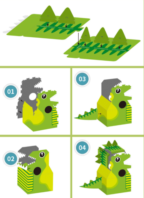 Đồ chơi mô hình hóa trang Khủng Long, Máy Bay, Cá Mập Cosplay bằng Carton cho bé