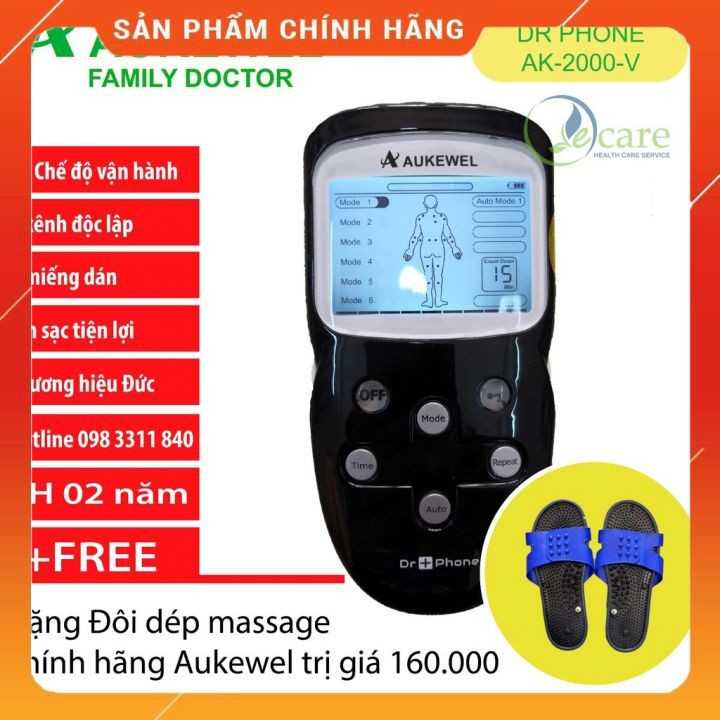 [BH 3 năm] Máy massage xung điện 8 miếng dán Aukewel Dr Phone [AK_D1]