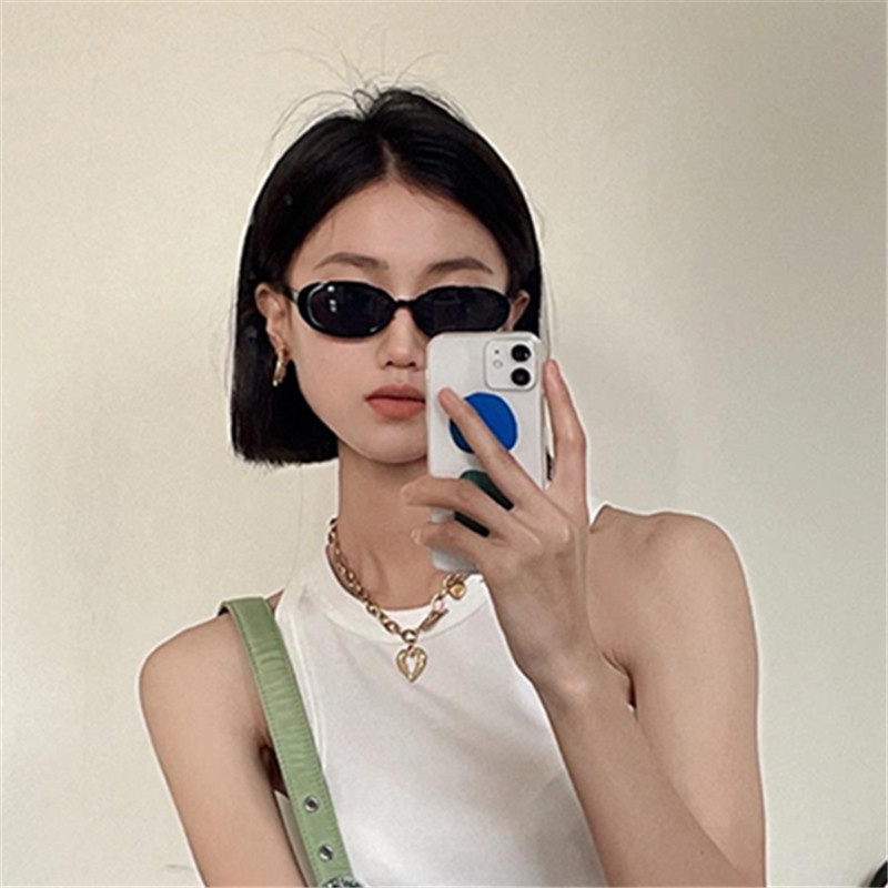 Kính râm gọng mắt mèo chống ánh sáng xanh phong cách Hàn Quốc cho nam và nữ