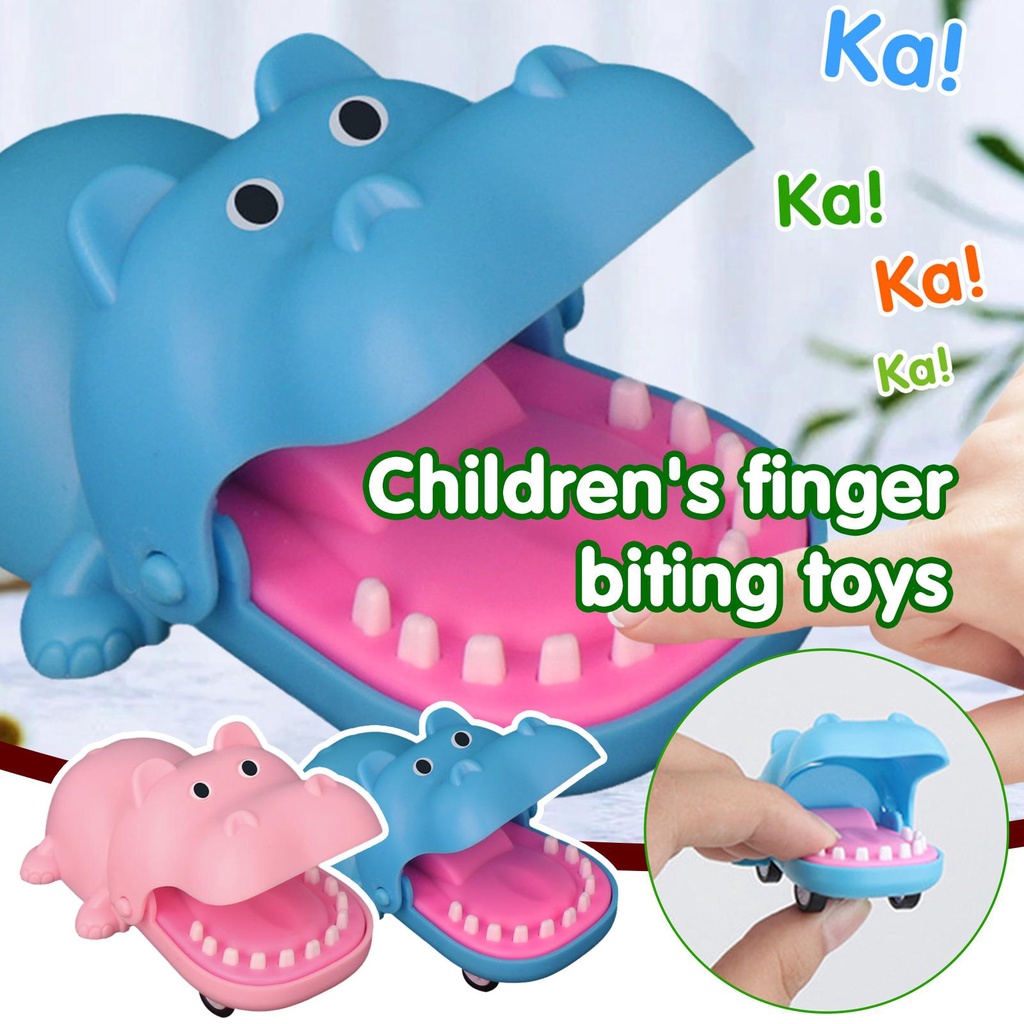 Đồ Chơi Hình Hà Mã Hoạt Hình Mini Cắn Ngón Tay Vui Nhộn Cho Bé