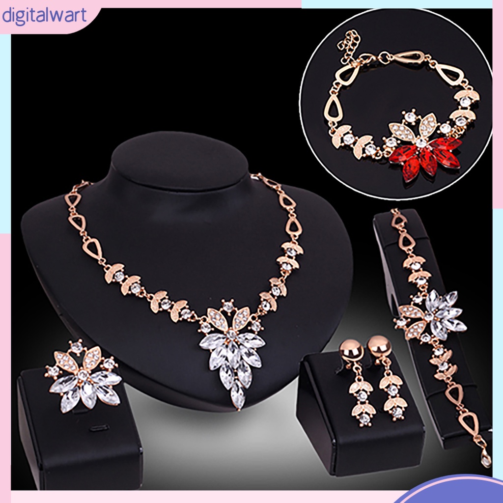 Bộ Trang Sức 4 Món Họa Tiết Hoa Xinh Xắn Cho Nữ