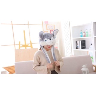 Mũ sói điều khiển tai, mũ chó husky tai vểnh