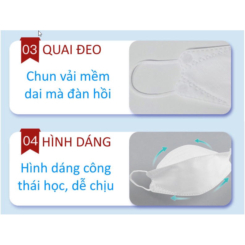 Khẩu trang KN95 KF94 3D 4D 5D y tế hình cá lá kiểu Hàn Quốc She&amp;You SheNYou kháng khuẩn 4 lớp thời trang chính hãng