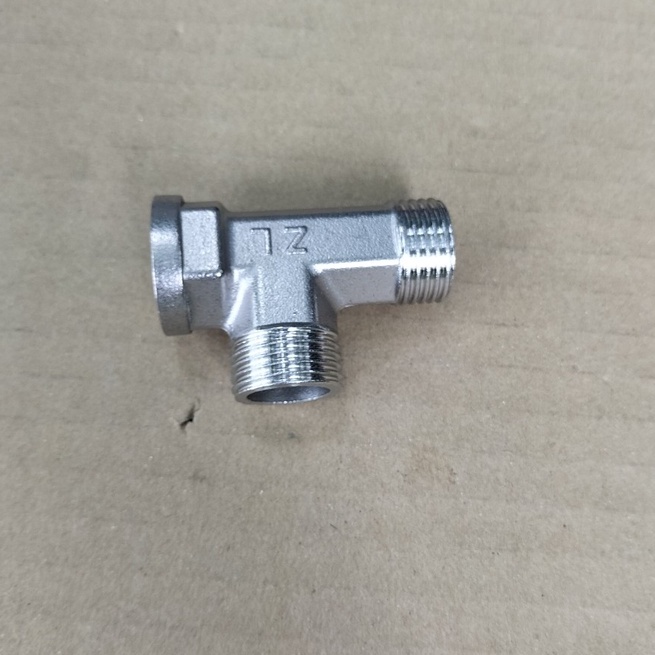 Tê Inox 2 đầu ren ngoài 1 đầu ren trong