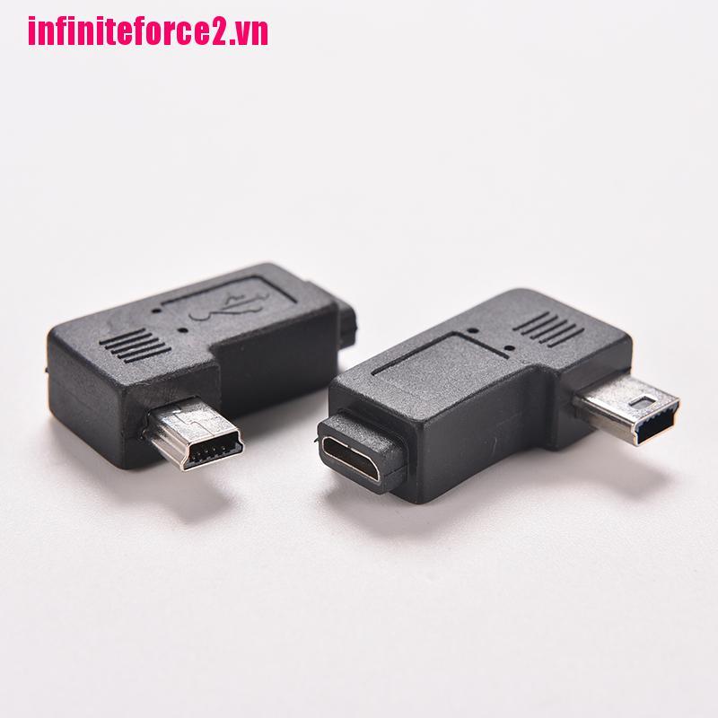 Bộ 2 Đầu Chuyển Đổi Usb Micro 5pin Female Sang Mini 5pin Male 90 Độ | BigBuy360 - bigbuy360.vn