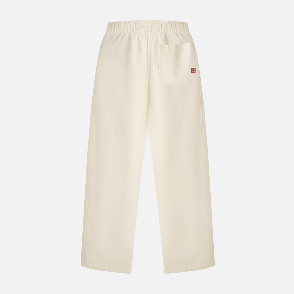 Quần dài nỉ NEEDS OF WISDOM Straight Raw Sweatpants - Cream - Local Brand Chính Hãng