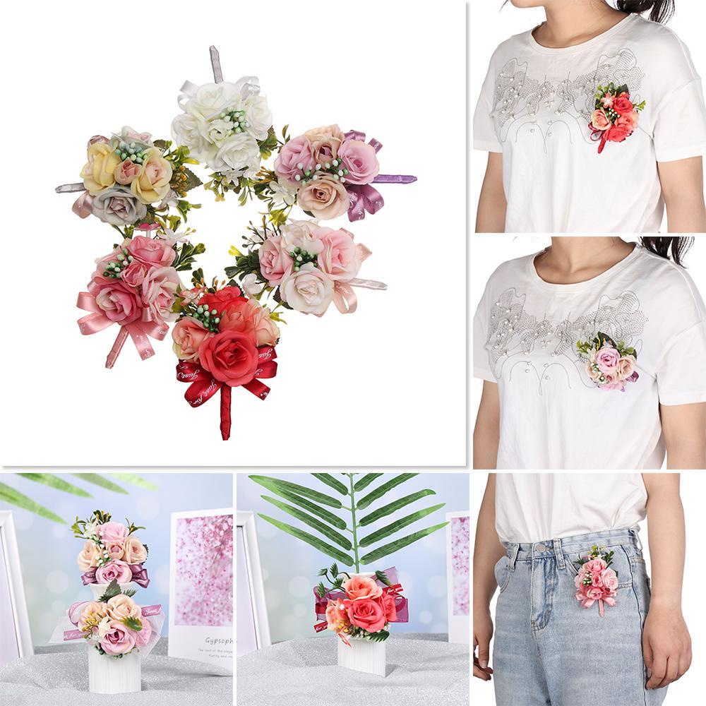 KUNHEV Vòng Đeo Tay Hoa Mẫu Đơn Bằng Lụa Nhiều Màu Cho Phù Dâu Chú