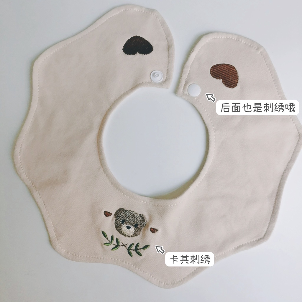 Yếm Ăn cotton Có Thể Xoay 360 Độ Phong Cách Hàn Quốc Dành Cho Bé