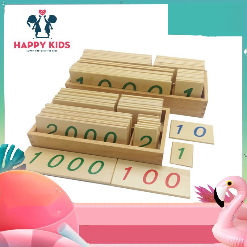 NXG 💖FREESHIP💖[Giảm 10% Tối Đa 35K Đơn Từ 50K]-Bộ Thẻ Học Số Từ 1 Đến 9000 Bản Mini Giáo Cụ Montessori NXG