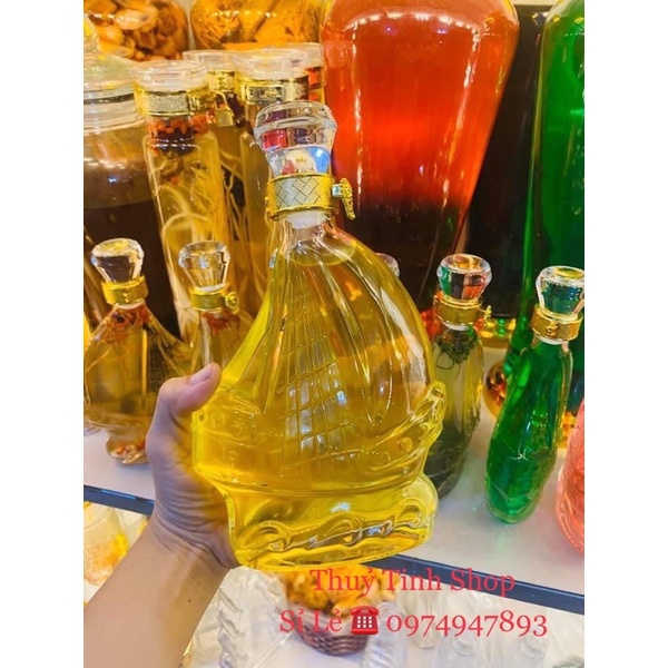 Bình Rượu Thuỷ Tinh Cao Cấp Mẫu Thuyền Buồm 550ml
