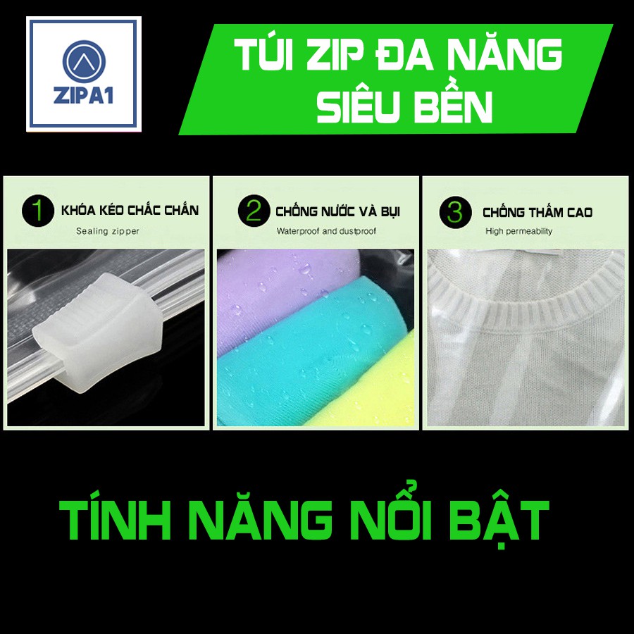 Combo 100 Túi zip lụa kéo 2 MẶT NHÁM - Túi zipper Zip A1 - 100A1005