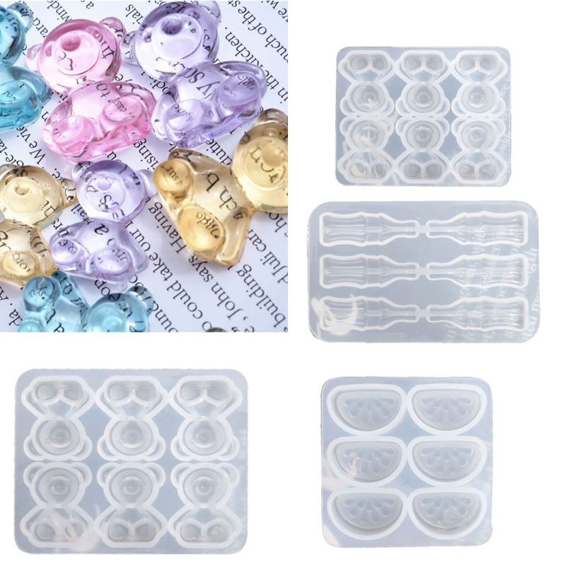 Khuôn silicon làm bánh kẹo/ sô cô la hình gấu và chai nước dễ thương