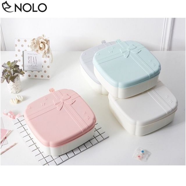 Khay đựng bánh kẹo vuông nơ