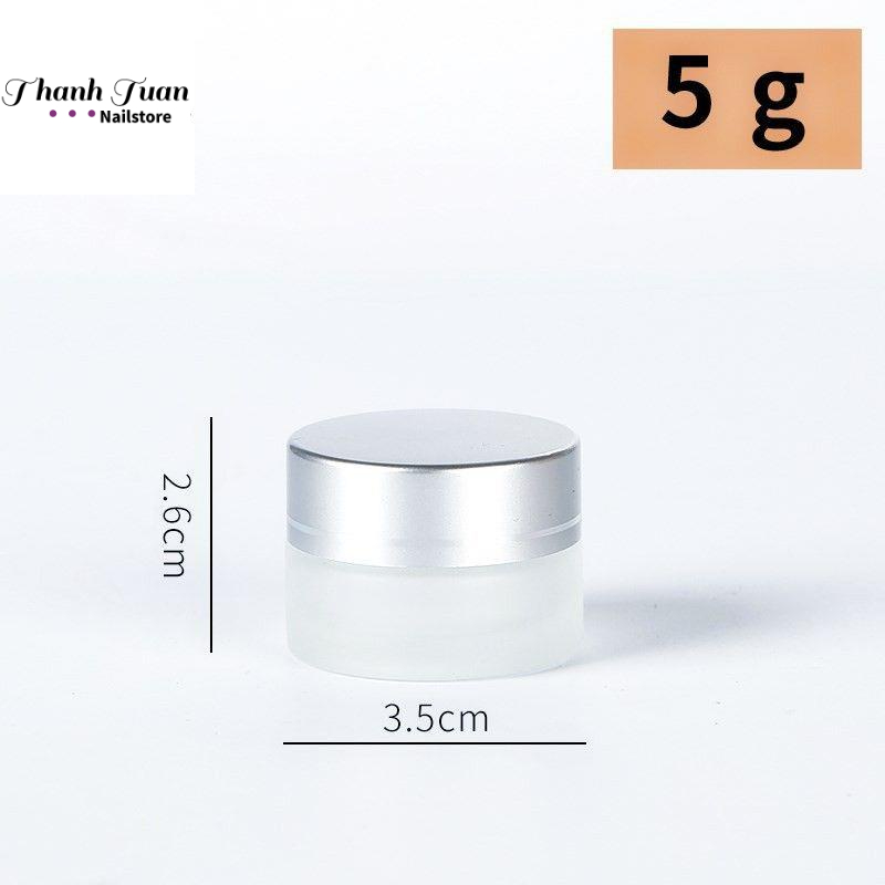 Hũ thủy tinh đựng mỹ phẩm, bột làm nail các loại  - Phụ kiện đồ nail