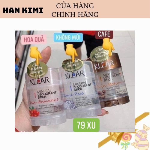 Lăn khử mùi đá khoáng Deo KLEAR Thái Lan Chính hãng
