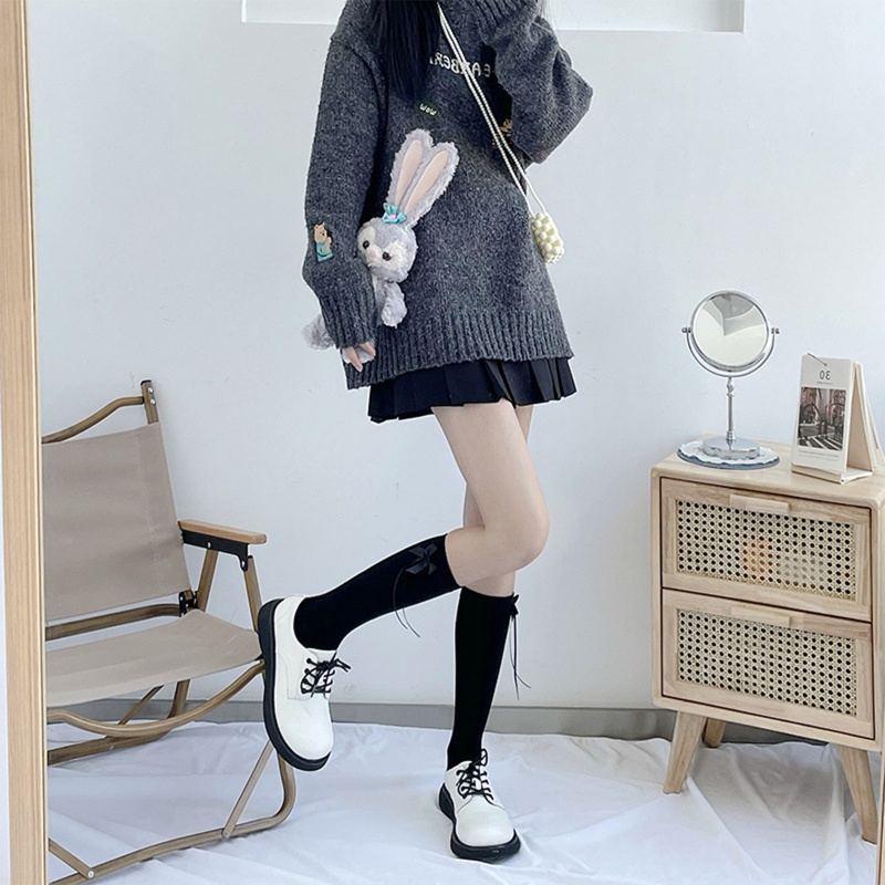 XIXI Tất Đùi Cotton Đính Nơ Thời Trang Cho Nữ