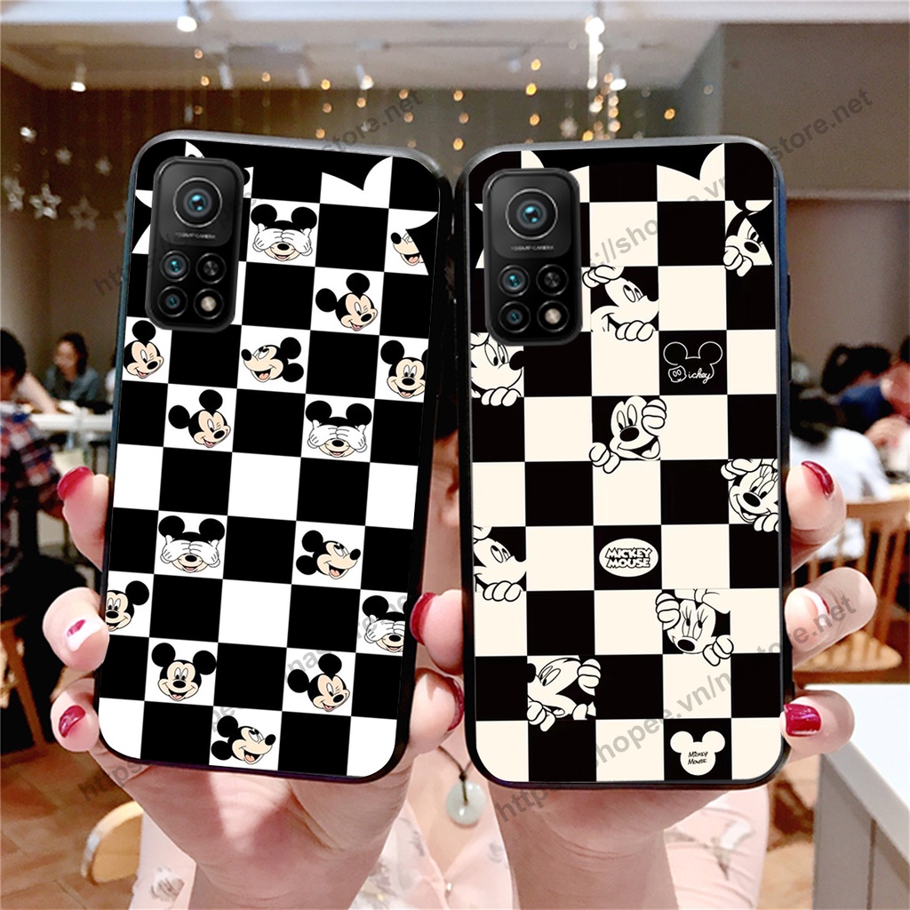 Ốp lưng Xiaomi Mi 10T Pro trái tim họa tiết caro, mikey họa tiết beabrick kaws cute