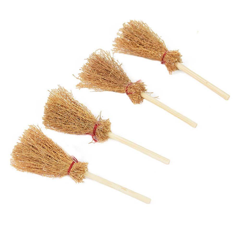 Chổi Đồ Chơi Mini Giả Rơm Bện Màu Đỏ Dùng Để Hóa Trang Phù Thủy