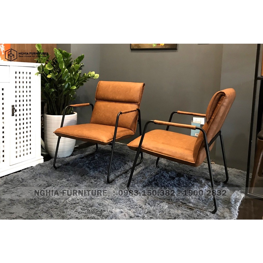 Ghế Đọc Sách Thư Giãn NF1 Chân Sắt Đẹp - Gọn  - Armchair NF1 NGHIAFURNITURE