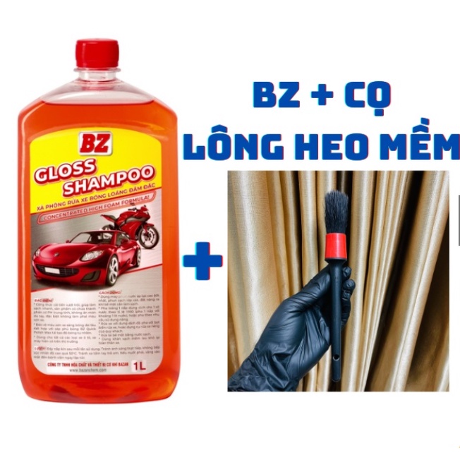 Xà bông BZ , Nước rửa xe BZ Gloss Shampoo thế hệ mới siêu bọt rửa cực sạch Kèm Dụng Cụ Rửa Xe