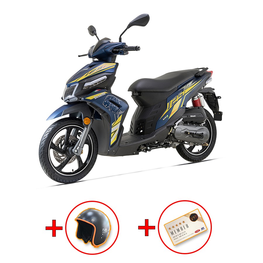 Benelli VZ125i - Xe tay ga phong cách, động cơ 124cc, màu Đỏ/Đen/Đen Cam
