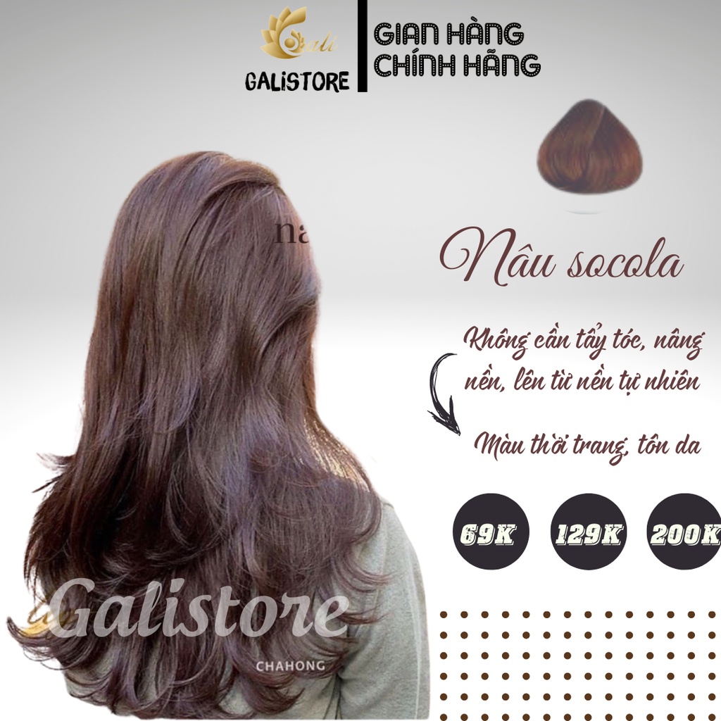 thuốc nhuộm tóc nâu socola + tặng kèm trợ dưỡng | Shopee Việt Nam