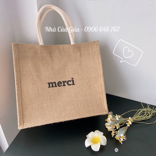 [ ẢNH GẤU CHỤP] Túi cói Merci chuẩn hàng loại 1