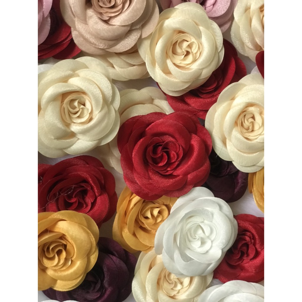 Hoa Cài Áo Váy Chất Liệu Lụa Cao Cấp Tag Hoa Trà Lớn Cài Áo, Kiểu Cài Áo Hoa Có Ghim