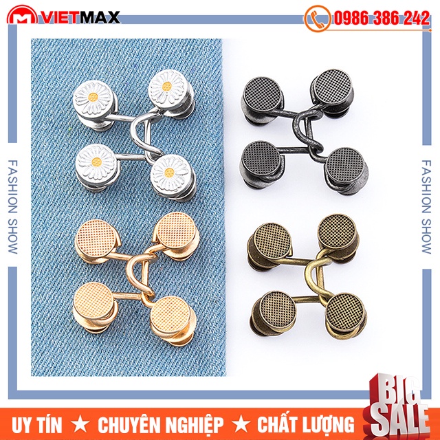 Cúc Cài, Nút Gài, Khuy Cài Ko Cần Đục Lỗ Điều Chỉnh Lưng Quần Jean Quần Bò Cạp Rộng Cho Nữ