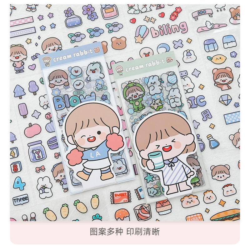 ⭐ iLado ⭐【10PCS】 Sticker PET telado Không Thấm Nước Nhãn Hình Dán Dễ Thương Sticker Trang Trí Sổ Dán Sổ Lưu Trữ Sticker Trang Trí Sổ Hình Dán Sticker Tập Vở Sổ Hiểm Bộ Sticker Nhãn Dán Sổ Chiết Lưu Trữ
