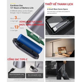 Đèn đọc sách để bàn dạng gập Baseus DGZG-02 (Smart Light)