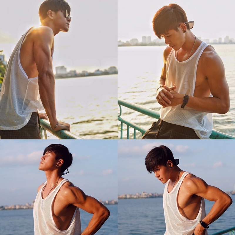 Áo ba lỗ lưới fom rộng