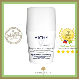 Lăn khử mùi Vichy màu trắng dành cho da nhạy cảm 50ml