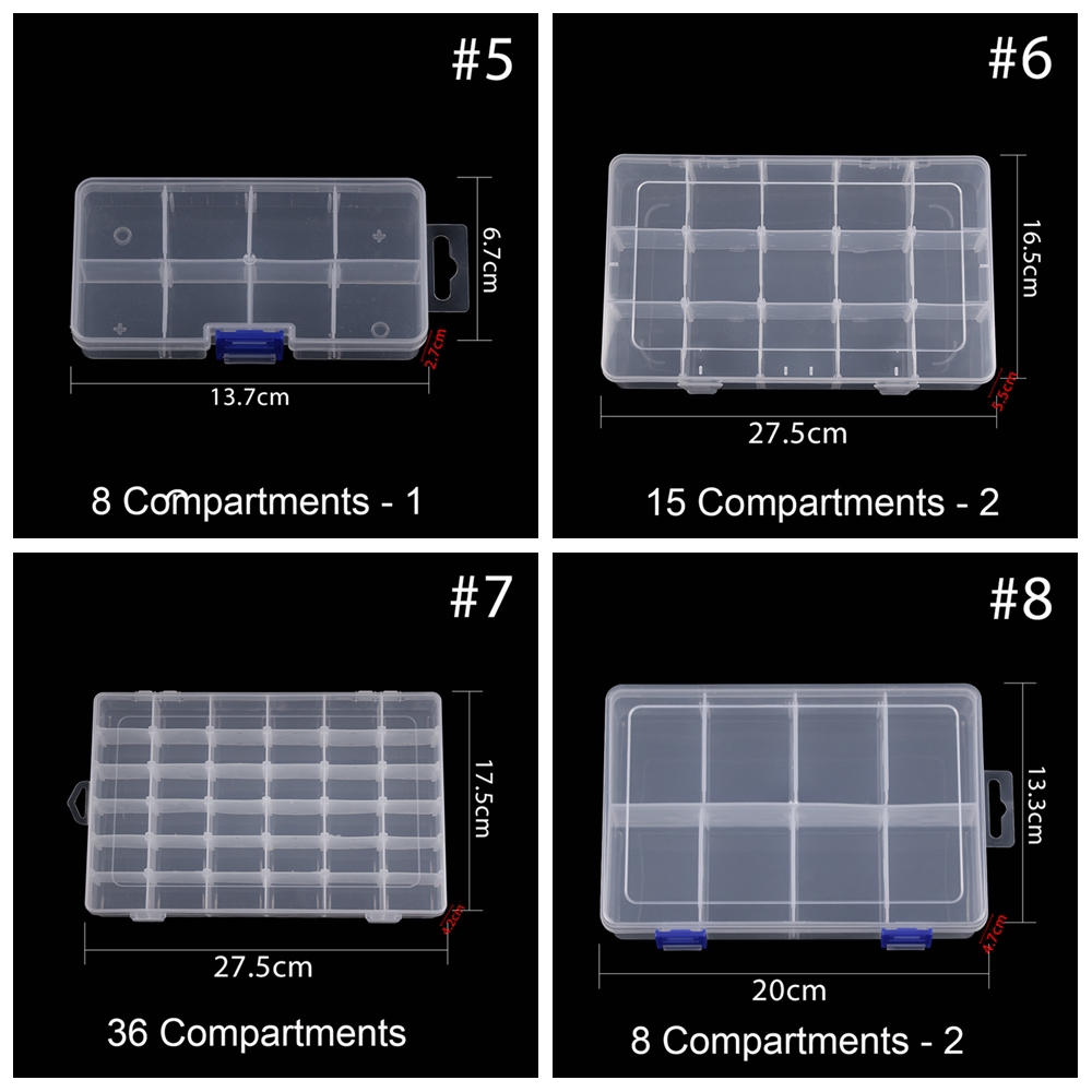 MUVAKO Hộp Đựng Móc Câu Cá Bằng Nhựa Hình Vuông Tiện Dụng