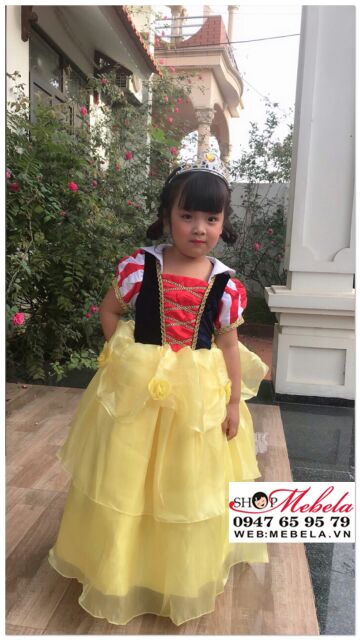 Váy đầm công chúa Bạch Tuyết - Snow White cho bé 13-35kg có clip thật