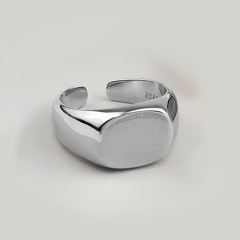 Nhẫn Nam Bạc Đính Đá ROCK Đẹp Cá Tính Unisex HipHop Basic Ngầu Trơn Nam Ring Lucifer Store Nhẫn Titan Không Gỉ - ROCK