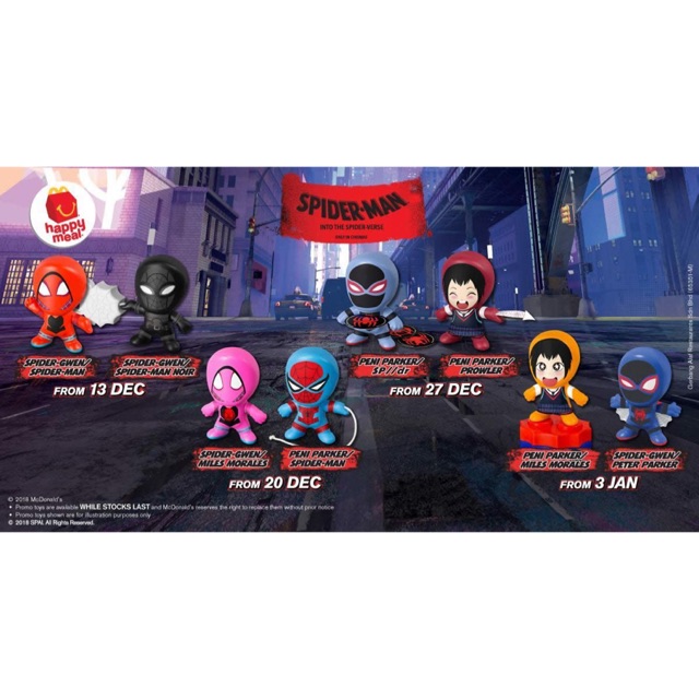 Đồ chơi Mcdonald's Spider-man Into the Spider verse