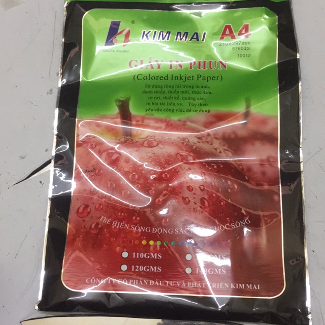 Giấy in ảnh a4 bóng 1 mặt 135g 60k/1 tập/100 tờ