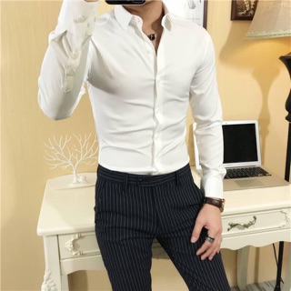 Sơ mi trắng giấu cúc hàng đẹp