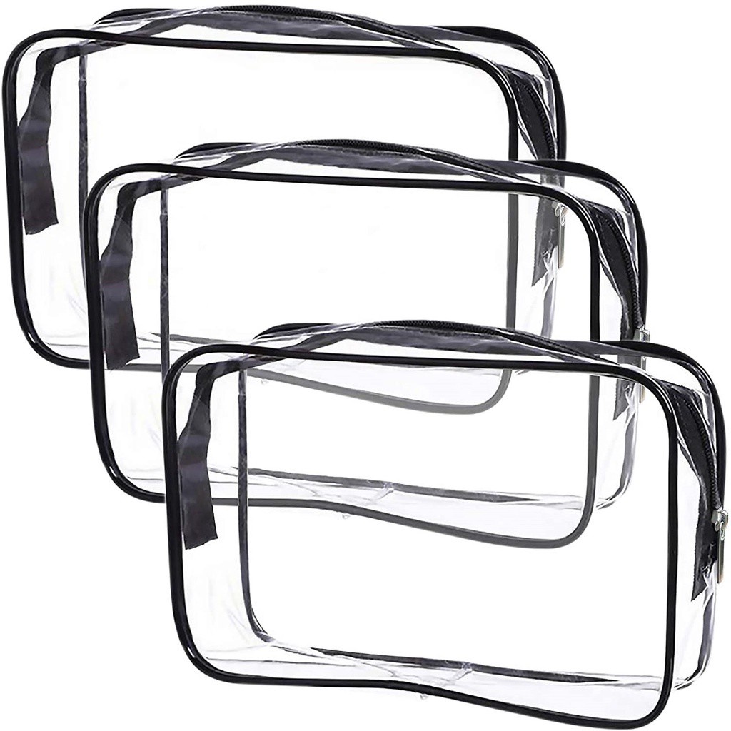 Túi đựng mỹ phẩm bằng pvc trong suốt chống thấm nước có khóa kéo tiện dụng cho nữ