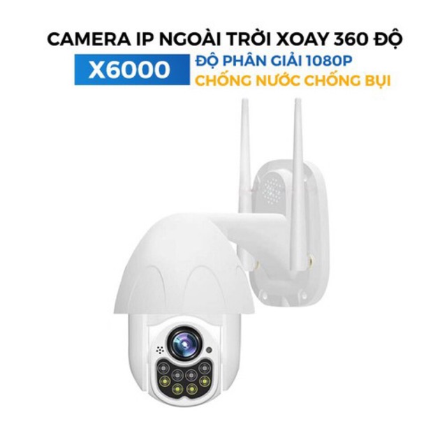 [Mã 44ELSALE2 giảm 7% đơn 300K] Camera IP Ngoài Trời X6000 Xoay 360 Độ 1080P Chống Nước Dùng Ứng Dụng Yoosee