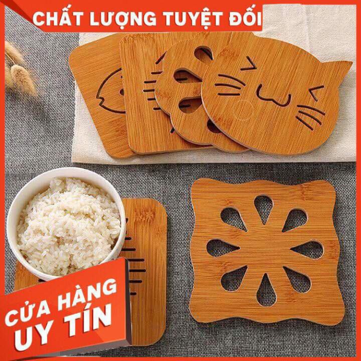 Tấm lót nồi bằng gỗ tre nhiều hình