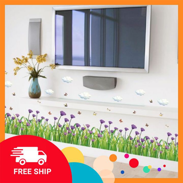 Decal dán tường⚡️𝗙𝗥𝗘𝗘𝗦𝗛𝗜𝗣⚡️Tranh dán chân tường loại cao cấp giúp bức tường sinh động hơn