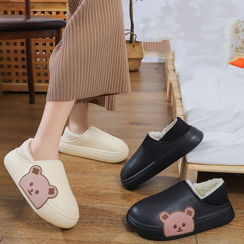 LANFY Dép Bông Đi Trong Nhà Đế Dày Chống Trượt Giữ Ấm Mùa Đông Họa Tiết Gấu Khủng Long