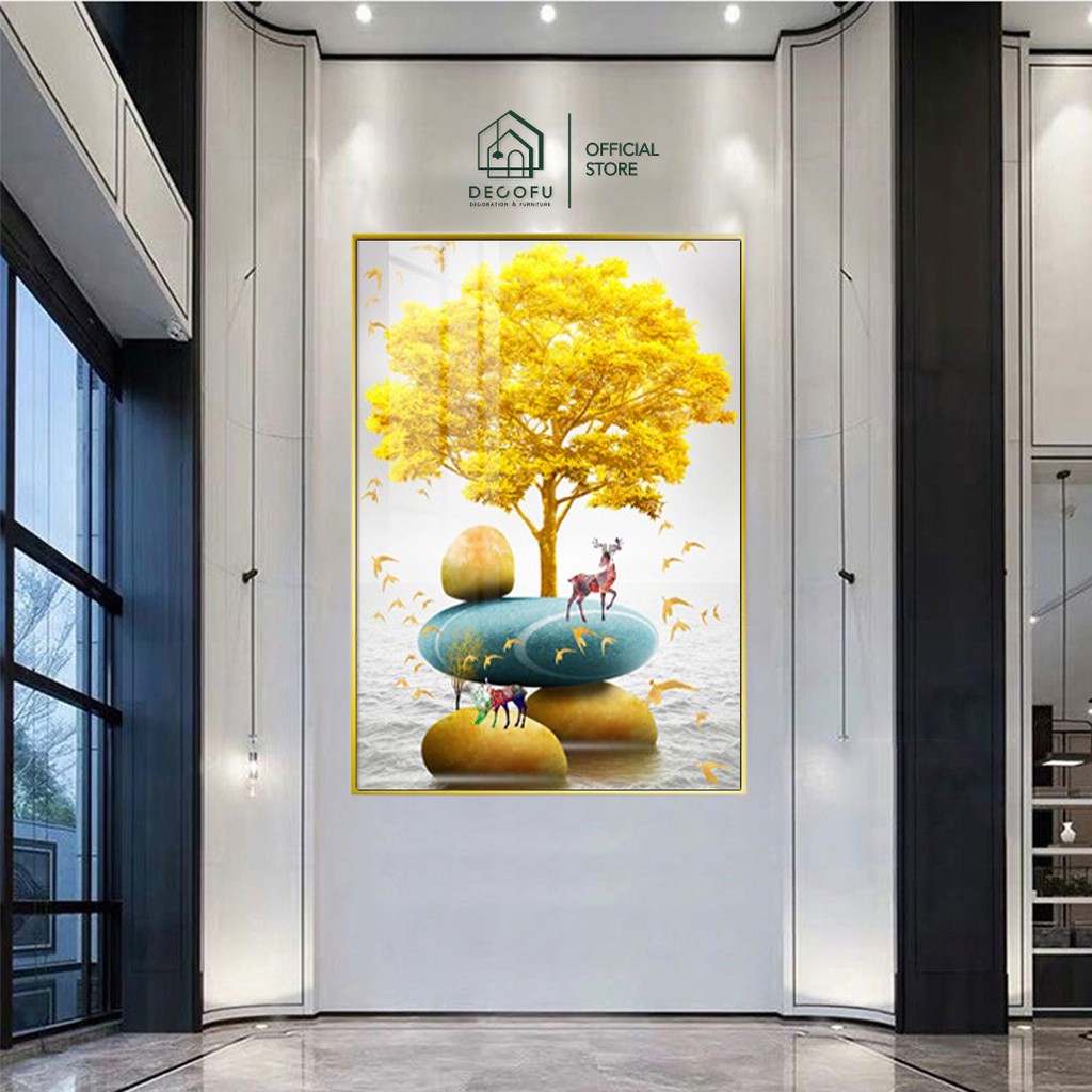Khung tranh gương treo tường Decofu, tranh tráng gương Pha lê Cao Cấp in theo yêu cầu