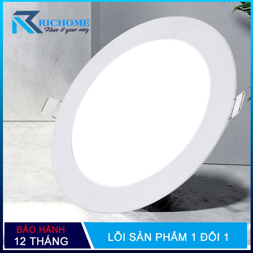 Đèn led âm trần 6w  tròn ánh sáng trắng với thiết kế siêu mỏng, tiết kiệm điện năng, tuổi thọ sử dụng cao