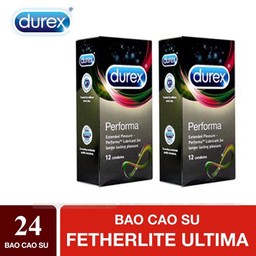 [ MỎNG HƠN – NHIỀU GAI HƠN ] Bộ 2 hộp 24 Chiếc - Bao cao su Durex Performa mỏng hơn